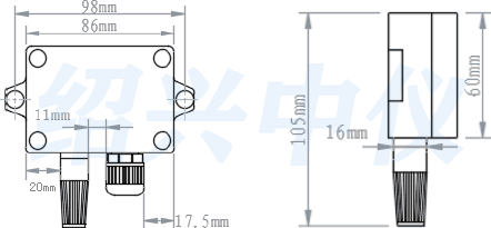 溫濕度變送器安裝外形說明圖 溫濕度變送器安裝外形說明圖