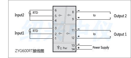 熱電阻輸入信號(hào)隔離器接線圖